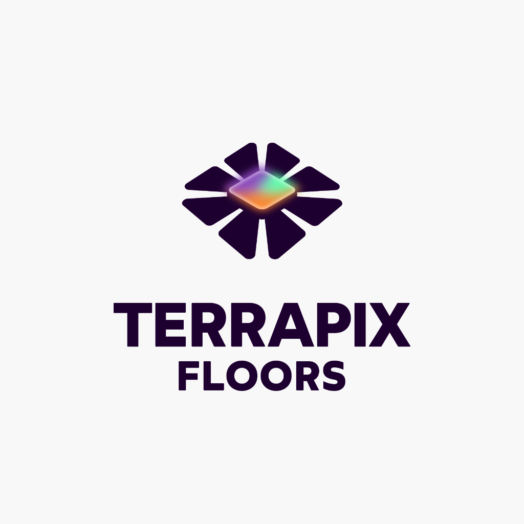 Profilový obrázek s vertikálním logem Terrapix s dovětkem Floors v kruhovém ořezu